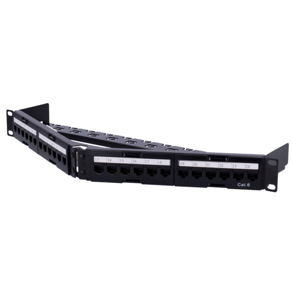 OEM PP-A24UTP6 Patch panel angular de 24 puertos UTP - Admite cables hasta CAT6 - Formato enrackable 1U - Tamaño 1 U para facili