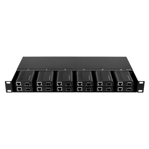 OEM RACK-1U12MC-AC220D Chasis metálico - Para enrackar hasta: - 12 Conversores Medios - Doble fuente de alimentación - 1U - 19&q (1)