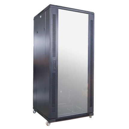 Comprar OEM RACK-27UFN Armario rack para suelo - Hasta 27U rack de 19&quot;(600*600) - Hasta 800 Kg de carga - Con ventilación y pasacables - 2 ventiladores, 2 bandejas y PDU 6 tomas - Se suministra ensamblado
