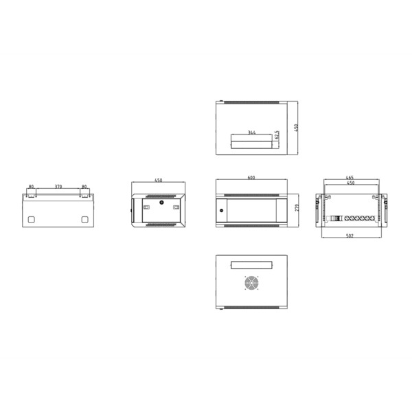 OEM RACK-4U-MESH Armario rack para pared - Hasta 4U rack de 19&quot; - Hasta 60 Kg de carga - Paneles de malla en frontal y late (5)