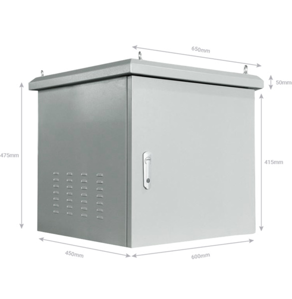 OEM RACK-9U-OUTDOOR Armario rack para pared - Hasta 9U rack de 19&quot; - Hasta 100 Kg de carga - Con Rejillas de ventilación y (3)