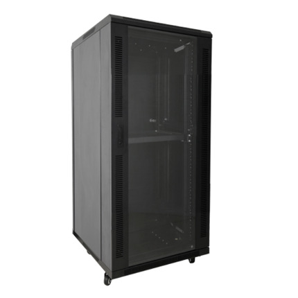 Comprar OEM RACK-F18UN Armario rack para suelo - Hasta 18U rack de 19" - Hasta 800 Kg de carga - Con ventilación y pasacables - 2 ventiladores, 2 bandejas y regleta 6 tomas - Se suministra desmontado