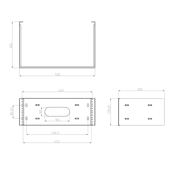 OEM RACK-OPEN-4U Armario rack abierto para pared - Hasta 4U rack de 19&quot; - Estructura de 2 postes - Grado de protección IP20 (5)