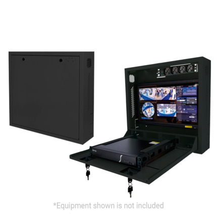 Comprar OEM RACK-WALL-B Caja de seguridad - Especial para instalación en pared - Formato vertical - 2 llaves y cerraduras - Entradas laterales para cableado - Orificios VESA para monitor
