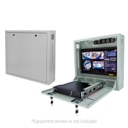 Comprar OEM RACK-WALL Caja de seguridad - Especial para instalación en pared - Formato vertical - 2 llaves y cerraduras - Entradas laterales para cableado - Orificios VESA para monitor