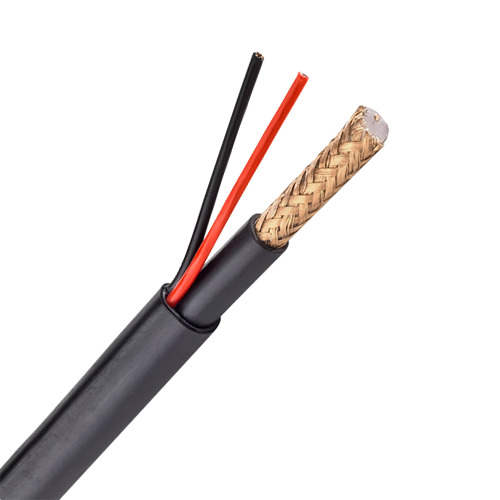 OEM RG59P-100-LSZH Cable Combinado - RG59 + alimentación - Rollo de 100 metros - Cubierta color negro - Cubierta exterior LSZH -