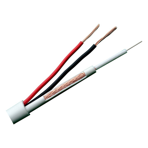 OEM RG59UP-100 Cable Combinado - Micro RG59 + alimentación - Rollo de 100 metros - Cubierta color blanco - Diámetro exterior 6.8