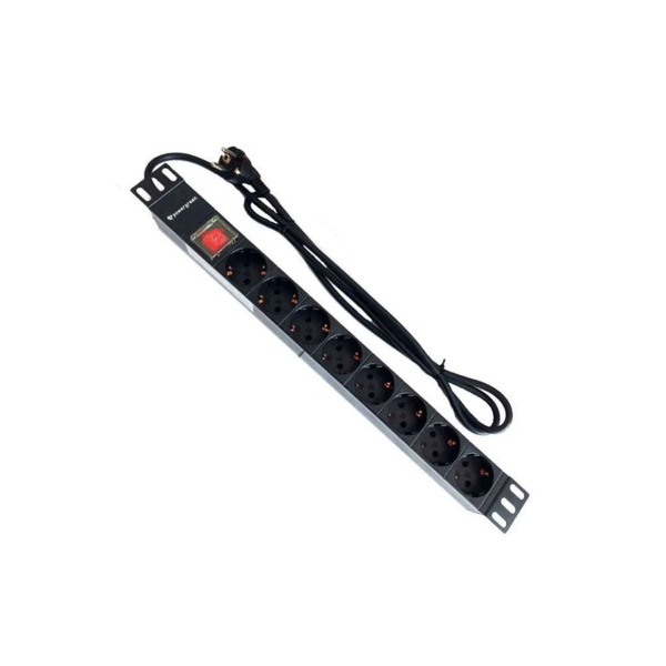 OEM SAM-6752 SAM-6752 PDU tipo regleta para instalar en rack. Base con 8 tomas de corriente e interruptor. Enchufes Schuko con d