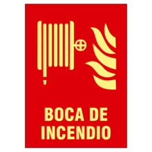 OEM SIGNS-26B-2129 Cartel de señalización - Equipos de protección contra incendios - Boca de incendio - Colores fotoluminiscente