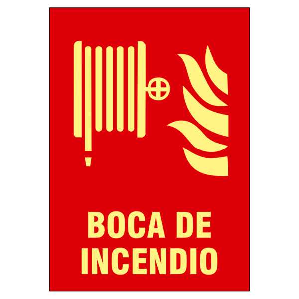OEM SIGNS-26B-2129 Cartel de señalización - Equipos de protección contra incendios - Boca de incendio - Colores fotoluminiscente