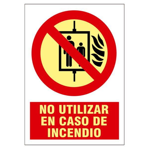 OEM SIGNS-4175B-2129 Cartel de señalización - Equipos de protección contra incendios - No usar en caso de incendio - Colores fot