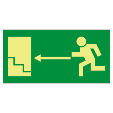 Comprar OEM SIGNS-A653B-3216 Cartel de señalización - Salidas y recorridos de evacuación - Evacuación salida ascendente izquierda - Colores fotoluminiscentes - Categoría B - Distancia de Visualización &lt;10m