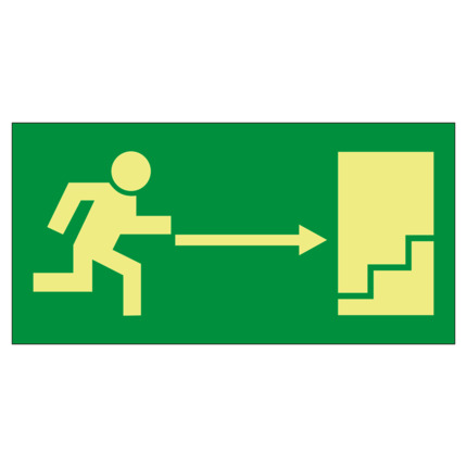 Comprar OEM SIGNS-A658B-3216 Cartel de señalización - Salidas y recorridos de evacuación - Evacuación salida ascendente derecha - Colores fotoluminiscentes - Categoría B - Distancia de Visualización &lt;10m