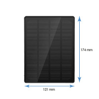 OEM SUN-5V-3W Panel solar de 3W - Para cámaras IP a batería - Monocristalino de alta eficiencia - Salida Micro USB DC5V - Cable (8)