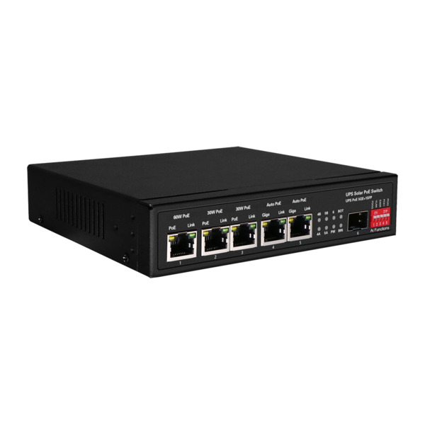 OEM SW0605HIPOE-GF-DC-65 Switch PoE - 5 puertos PoE + 1 SFP - Velocidad de puertos 10/100/1000 Mbps - 1xHi-PoE (60W) + 2xPoE+ (3 (3)