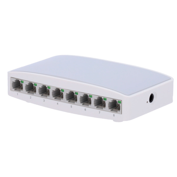 OEM SW08 Switch de sobremesa - 8 puertos Fast Ethernet - Velocidad 10/100 Mbps - Plug & Play - Soporta IEEE802.3x - Soporta