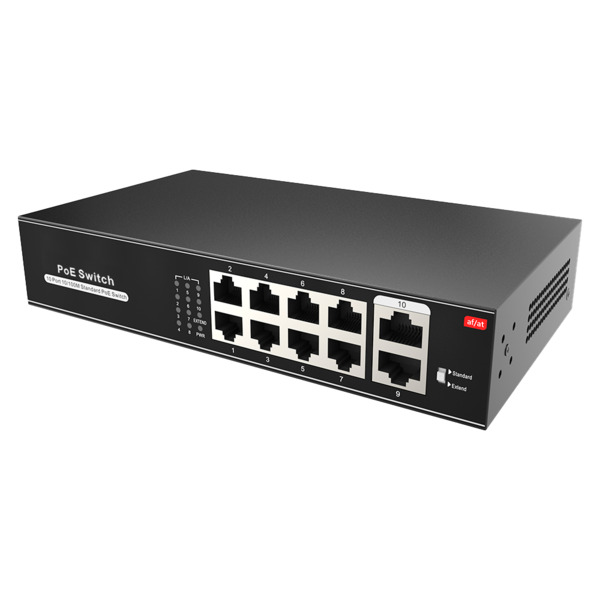 OEM SW1008POE-100-E Switch PoE - 8 puertos PoE + 2 Uplink RJ45 - Velocidad 10/100 Mbps - Funciones: Ai VLan/QOS/CCTV Extend/PoE