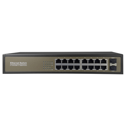 OEM SW1816GT-2GF Switch de sobremesa - 16 puertos Gigabit RJ45 - 2 SFP Uplink Port 10/100/1000 Mbps - Velocidad 10/100/1000 Mbps
