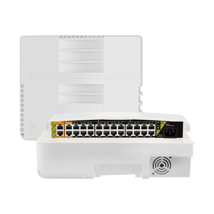 Comprar OEM SW2624POE-G-300-OUT Switch PoE exterior - 22 RJ45 PoE+ 2 RJ45 Hi-PoE - 2 RJ45 Uplink - 22 x 10/100 Mbps - 4 x Gigabit - Hasta 300 W en total para todos los puertos - Norma IEEE802.3at PoE+ / af PoE / bt Hi-PoE - Montaje en Pared y/o Báculo