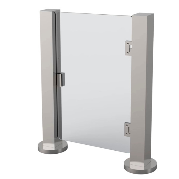 OEM TS-GLASSDOOR-900-AUTO Cerramiento con puerta manual - Cerradura eléctrica (apertura automática) - Compatible con tornos - Pu