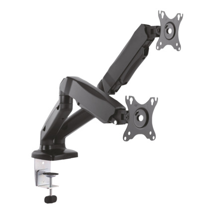 Comprar OEM TVM-1327DESK-FLEX-DUAL Soporte para monitor LCD - Instalación en mesa - Inclinación -45º ~ +90º Rotación 180º Giro 360º - Ajustable en altura entre 160 mm y 410 mm - Carga máxima 6,5 Kg/brazo - Pantallas 13"~27"