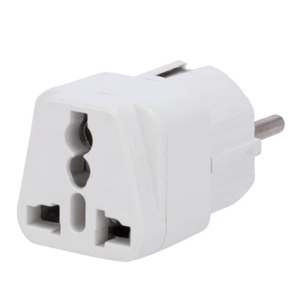 Comprar OEM UKPLUG-ADAPTER Adaptador  - Enchufe Tipo G (UK) a Enchufe Tipo F (EU)  - Voltaje 250V AC - Corriente Máxima de Salida 10-16 A - Color blanco