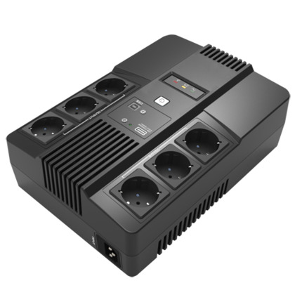 Comprar OEM UPS800VA-6 SAI monofásico line-interactive - Potencia 800VA/480W - Entrada 220~240 Vac /Salida 230 Vac - 6 salidas protegidas (3 UPS, 3 Bypass) - Tiempo de recarga 6~8 h - Batería de plomo-ácido sellada (incluida)
