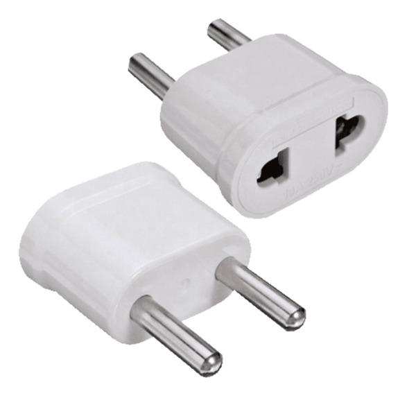 OEM USA-EU-ADAPTER-W Adaptador - Enchufe Tipo A (USA) a Enchufe Tipo F (EU) - Voltaje 250V AC - Corriente Máxima de Salida 10