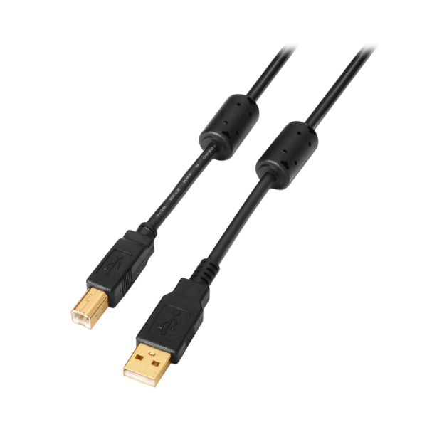 OEM USB1-3-P Cable USB 2.0 - Para Impresora - Conectores tipo A/M-B/M - Longitud 3 m - Alta calidad - Color negro (1)