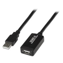 OEM USB1-5 Extensor USB 2.0 - Longitud 5,0 m - Conectores USB A M/H - Activo - Color negro - Trasferencia hasta 480 Mbps