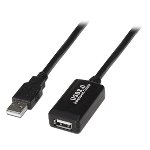 OEM USB1-5 Extensor USB 2.0 - Longitud 5,0 m - Conectores USB A M/H - Activo - Color negro - Trasferencia hasta 480 Mbps
