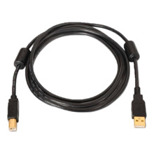 OEM USB1-5-P Cable USB 2.0 - Para Impresora - Conectores tipo A/M-B/M - Longitud 5,0 m - Alta calidad (28AWG+22AWG - Color negro