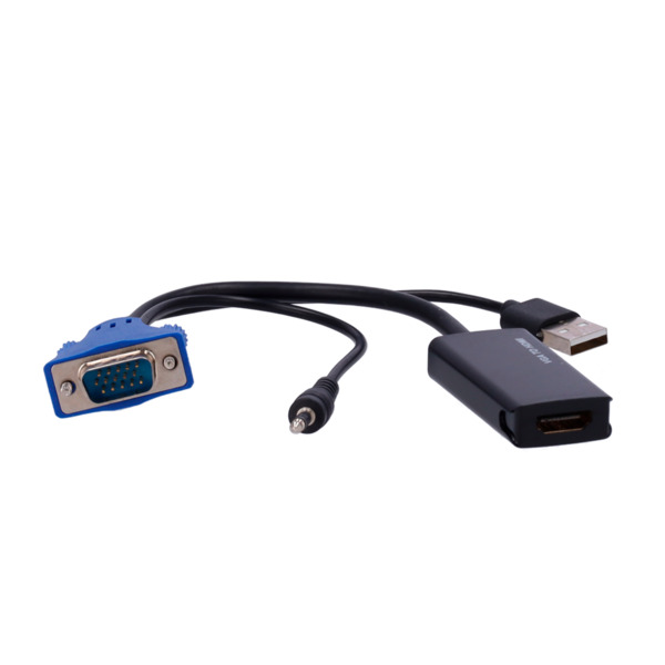 OEM VGA-HDMI Adaptador de VGA+Audio a HDMI - Convierte una salida de VGA+Audio en HDMI - Resolución 1080p/720p - Entrada VGA+Aud