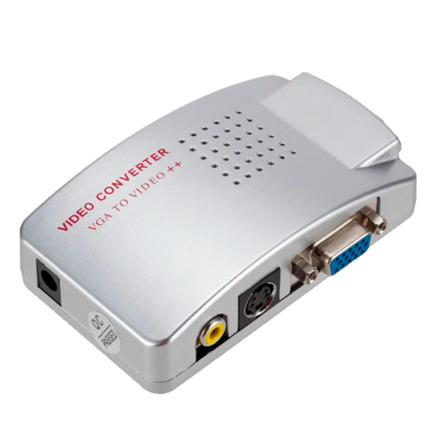 Comprar OEM VGA-VIDEO-CONVERTER Adaptador de vídeo - Entradas: VGA - Salida: VGA, S-VIDEO y Vídeo RCA - Múltiples resoluciones soportadas - Sistema de vídeo NTSC y PAL  - Ajustes de imagen por menú OSD