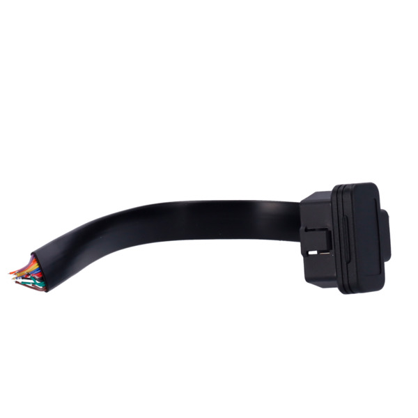 OEM VW-OBD-SLIM Cable OBD2 Macho - 16 pines - Longitud 30cm - Perfil bajo - Para soldar - Color negro