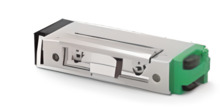 Openers 256B10S27X Cerradero 22-28Vcc/acc "Fail Secure" c/ conmutador Frente Corto pestillo regulable, retención de 800 Kilos