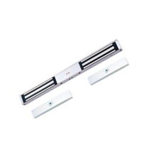 Openers MEX630 Electroimán 12-24 Vcc de superficie de 280 kg para puertas dobles, con conmutador y temporizador.