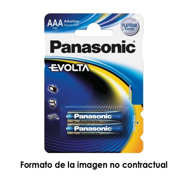 Panasonic - Pila AAA/LR03 - Pack de 2 - 1.5 V - Alcalina - Alta calidad