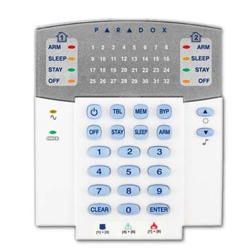PARADOX K32+ Teclado de LEDS Paradox cableado de 32 zonas K32+