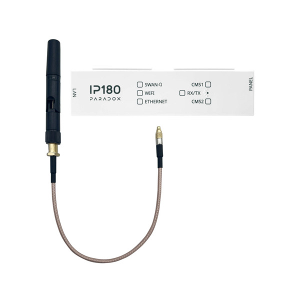 Paradox PAR-359 IP180-IPW Módulo IP con tecnología MQTT. Admite hasta 4 receptores. Incorpora Ethernet y WiFi con antena incluid