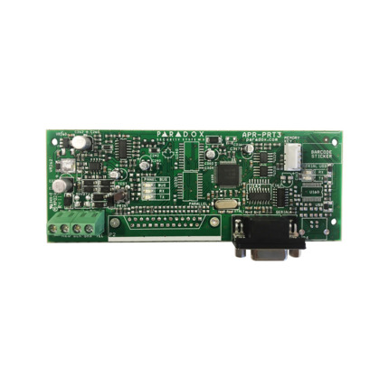 Comprar Paradox PAR-364 BUS2SER-A8Q Interfaz EVO RS232. Interfaz del bus EVO con sistemas externos mediante RS232. Interfaz protocolo ASCII o protocolo C-bus. Actualizable in situ