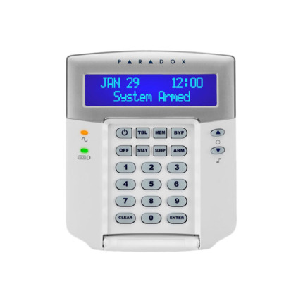 Comprar Paradox PAR-6NI K32LCD+TAMPERING Teclado Paradox compatible con las centrales de alarma Paradox. Textos en inglés. Teclado LCD de 32 caracteres con switch anti tamper + 1 entrada de zona y certificado Grado 2