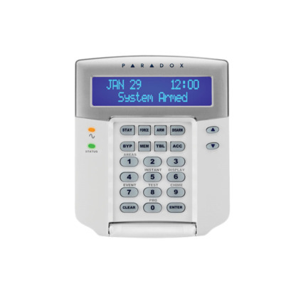Comprar Paradox PAR-9N K641+ Teclado con pantalla LCD en color azul con switch anti tamper +  1 salida PGM. Certificado Grado 3