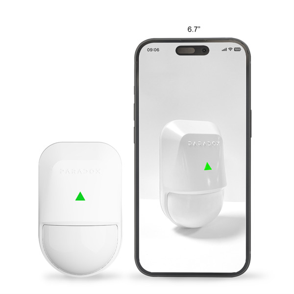 PARADOX PMD5M-P8U Detector PIR inalámbrico bidireccional Supercompacto Doble elemento Óptica única para interiores (2)