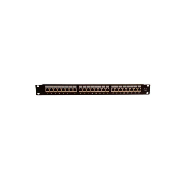 Patch panel de 24 puertos Cat 6 UTP RJ45. Compatible con Cat 5e FTP. Adecuado para rack estándar de 19?. El bloque de conexión a