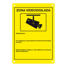 Placa de CCTV homologada en catalán