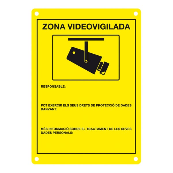 Placa de CCTV homologada en catalán