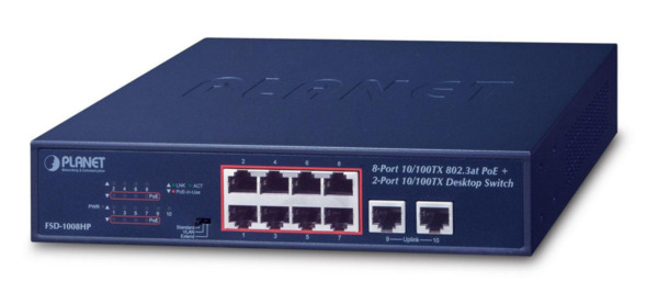 Planet FSD-1008HP 8-Port 10/100TX 802.3at PoE