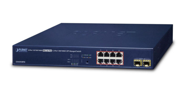 Planet GS-4210-8P2S IPv4/IPv6, 8-Port Managed