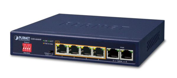 Planet GSD-604HP 4-Port 10/100/1000T 802.3at